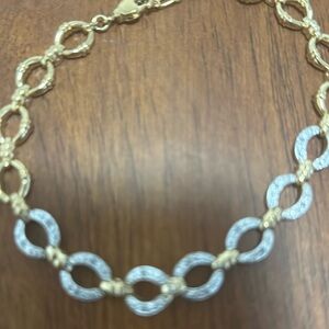 18k GP gold and diamond tennis bracelet